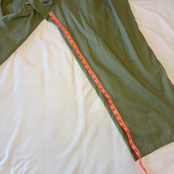 H&M Linen Blend Olive Green‎ Wide Leg Pants Size XXL - Picture 6 of 8
